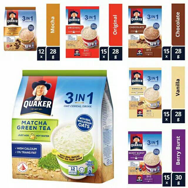 QUAKER CEREAL 3 IN 1 SACHET BAG
