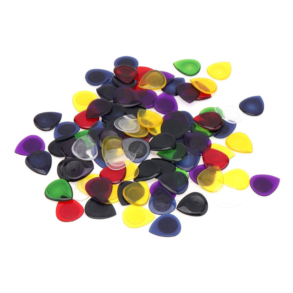 100 Pcs Pick Gitar 1.0 / 2.0 / 3.0mm Bahan ABS Transparan Anti Slip Bentuk Tetesan Air