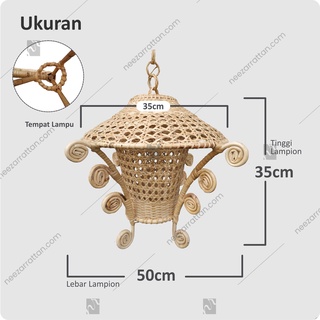 Jual Kap Lampion Rotan Lampu Hias Gantung Cafe Restoran Kap Lampu