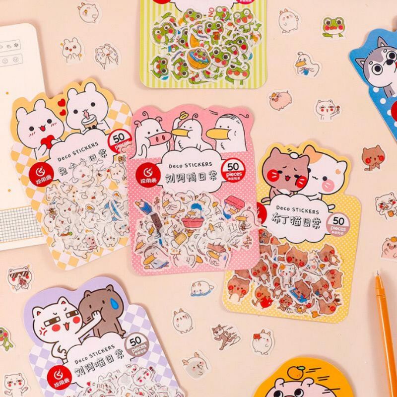 

Stiker lucu Kreatif Lucu Stiker Tembus DIY Diary Scrapbooking Dekorasi
