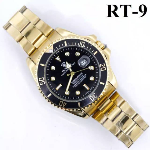 Jam Tangan Pria Sporty Stainlist Steel Rolexx Submarine Premium Tanggal Aktif