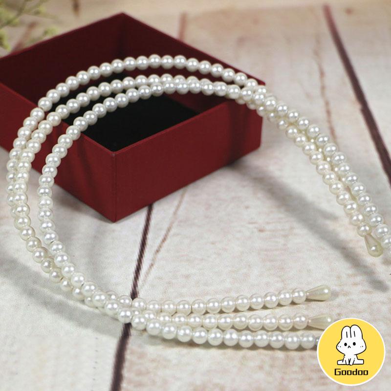 Pearl Headband Headband Aksesoris Rambut Anak Manik-manik Tangan Putri -Doo