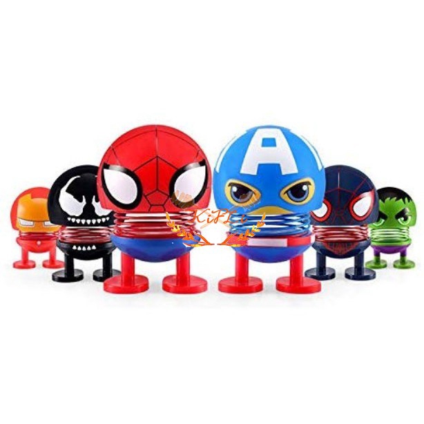 Boneka Emoticon, Per Goyang Mini, The Avengers Kepala, Emoji Spring, Shaking Mini Doll Toys