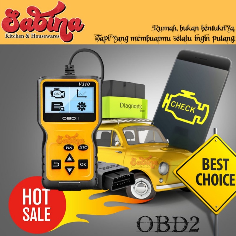 Scanner Mesin Mobil Sistem Elektronik OBD2 Pembaca Kode Diagnostik