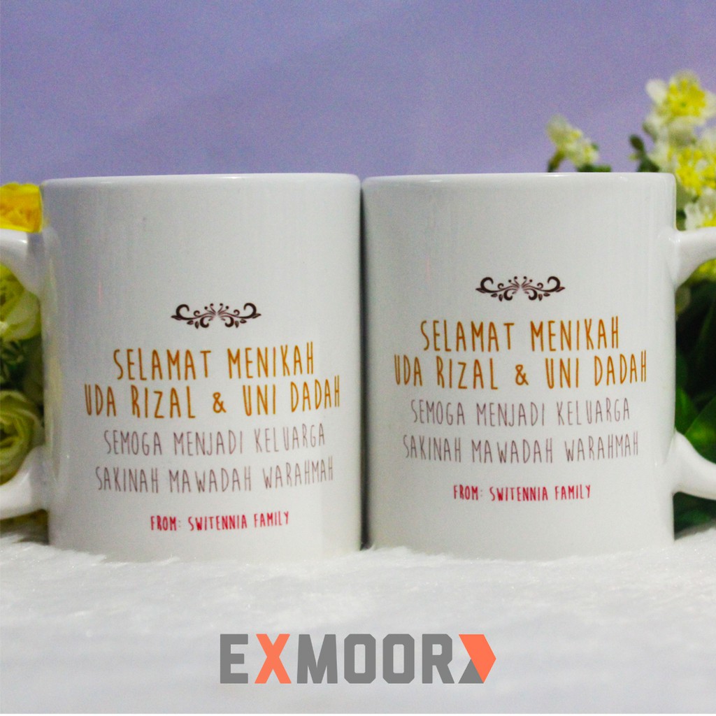 Kado Pernikahan Mug Couple Pengantin Minang Hijab