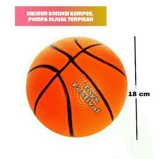 Mainan bola balon basket karet