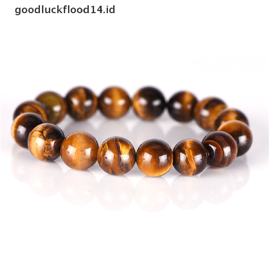 [OOID] Natural Tiger Eye Stone Lucky Bless Beads Men Woman Jewelry Bracelet Bangle Chic ID