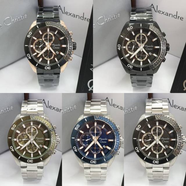 Jam Tangan Alexander Christie 6543 AC 6543 Men Tali besi Mesin Baterai Original