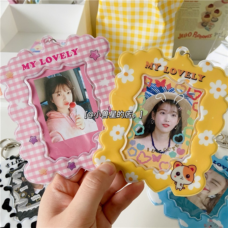 Star card 3 Inch 4 inch photo pendant key ring decoration bag card set meal card certificate card clip