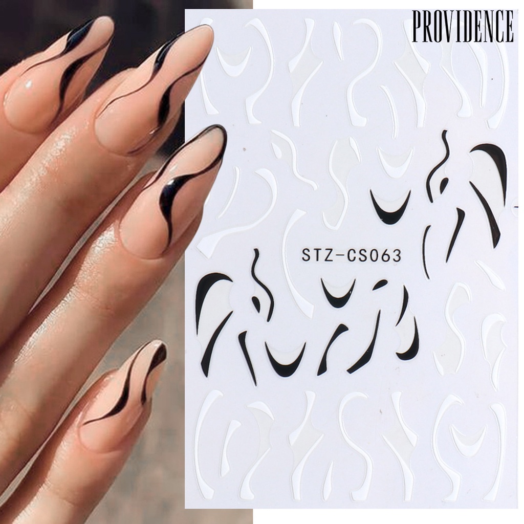 Providence Nail Sticker French Style DIY Colorful Line Decal Powder 3D Transfer Slider for Manicure