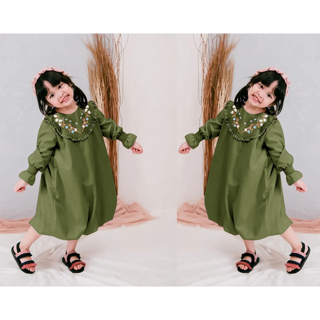 FenishaStore Dress Anak Perempuan Utami kid’s Usia 3-5 Tahun