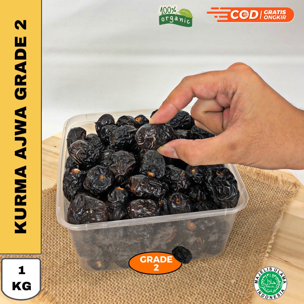 

[ COD ] Kurma Ajwa 1 Kg [ Grade 2 ] / Kurma Ajwa Super / Ajwa Madinah / Kurma Ajwa Organik / Kurma Nabi