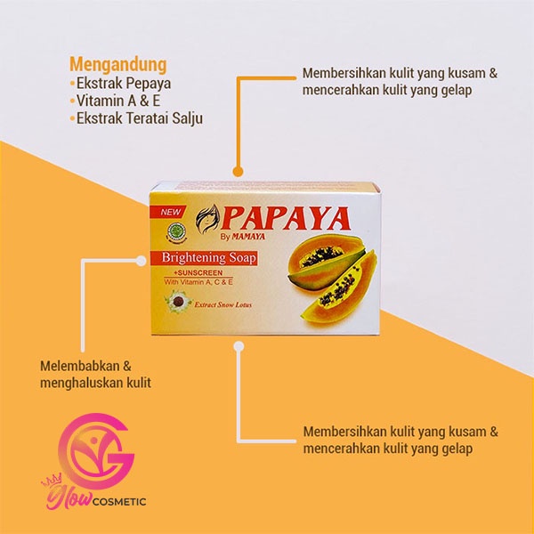 PAPAYA BY MAMAYA BRIGHTENING SOAP + SUNSCREEN 70GR &amp; 135 GR