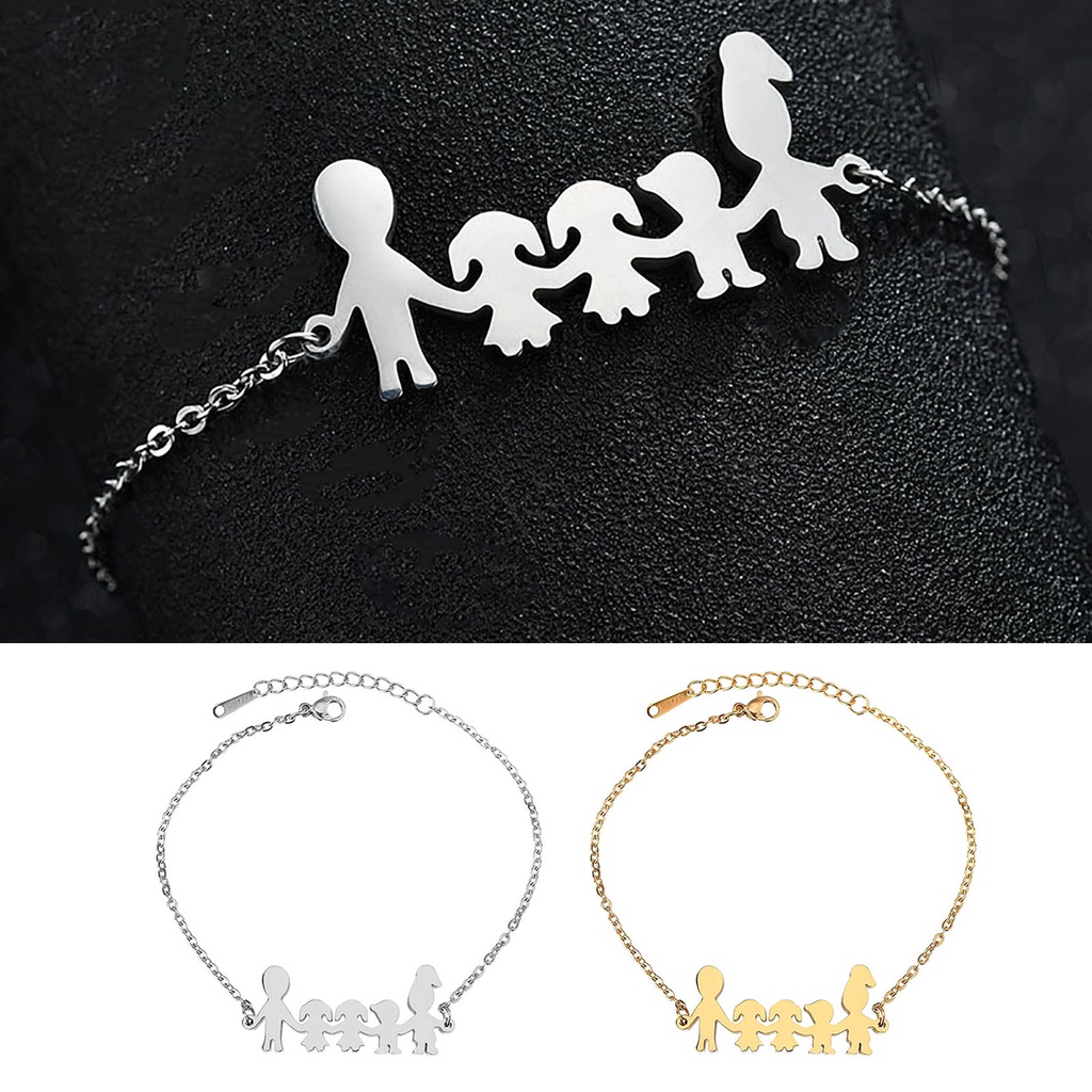 Hu Hu Hu Hu Hu Alat Bantu Pasang Kacamata♡ Gelang Tangan Adjustable Anti Karat Motif Kartun Keluarga Untuk Hadiah