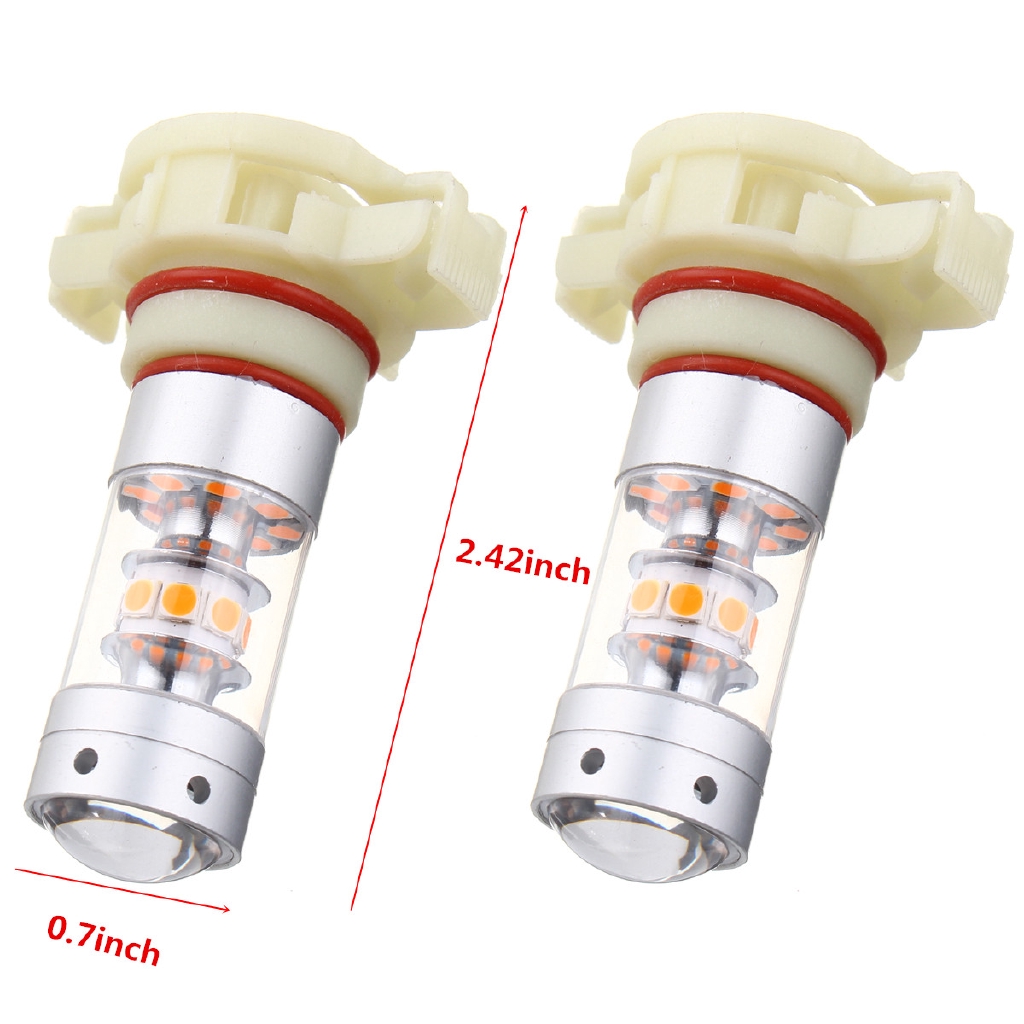 2 Pcs Lampu  Kabut Mobil  Universal Amber py24w 28 LED 140W 