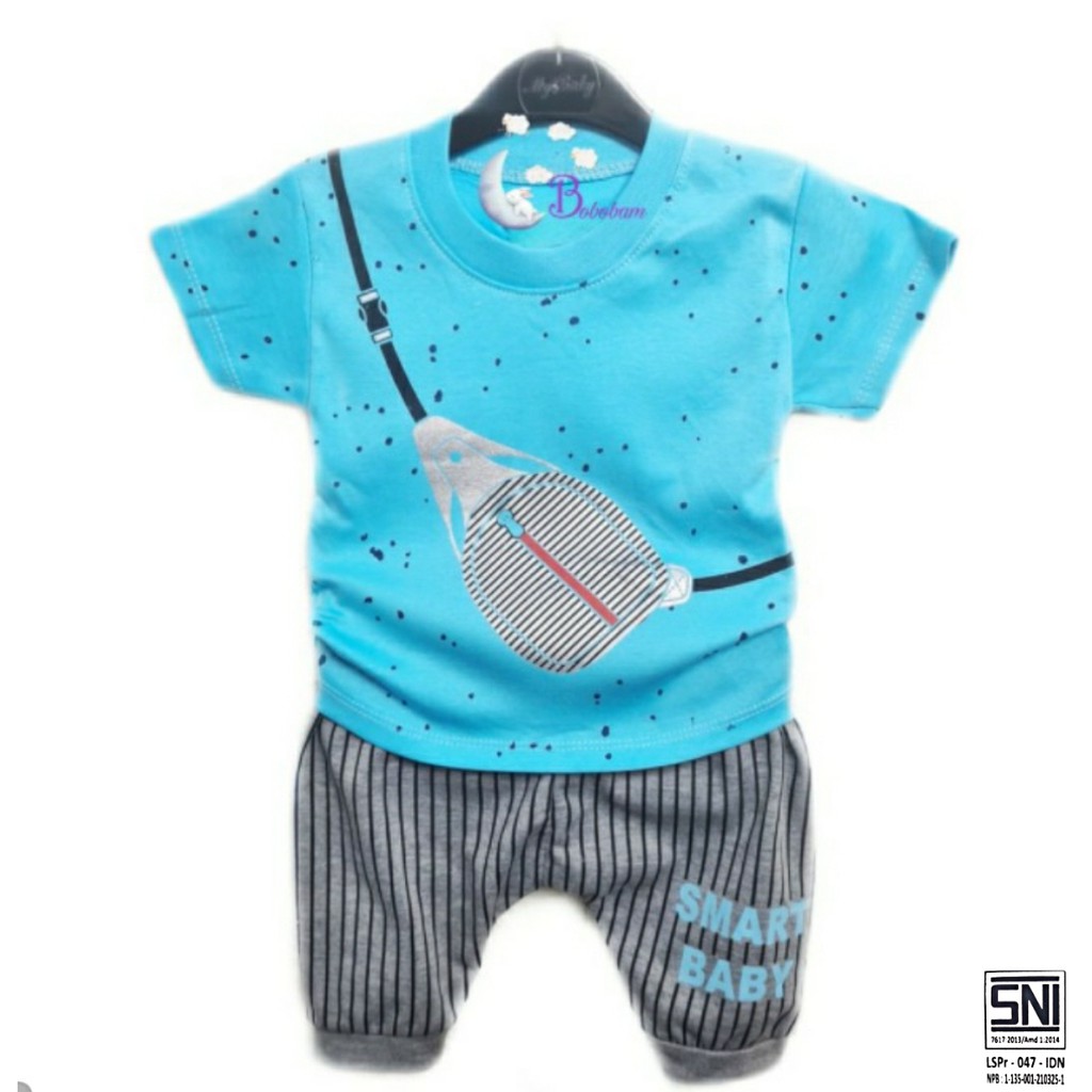 BAJU BAYI ECER BOBOBAM CASUAL KASUAL SMART BOY SETELAN ANAK HARGA GROSIR