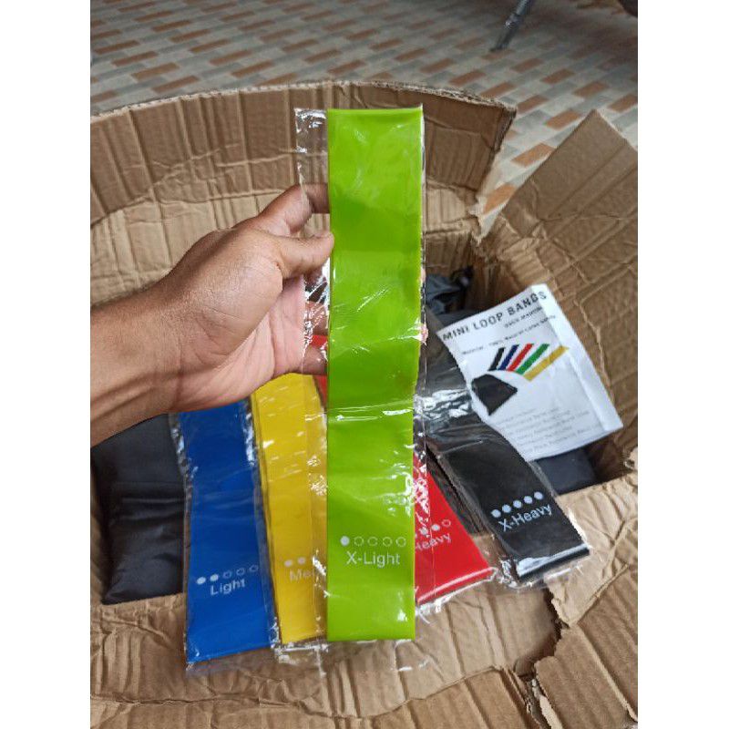 {{ORIGINAL}} Termurah...!!! (Bayar ditempat) 11pcs / Set Resistance Band Latex Fitness-Tension x-ligh