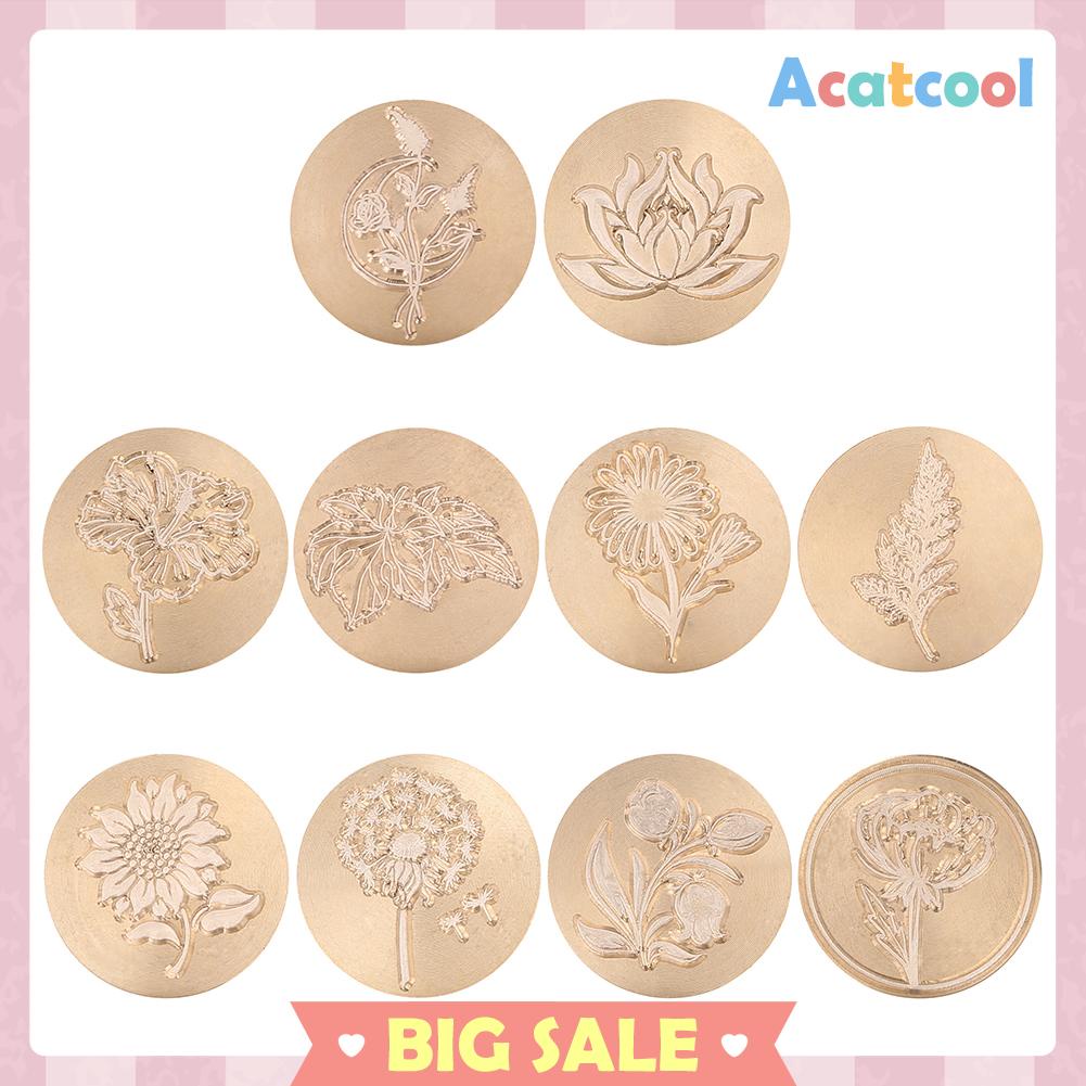 Kepala Stempel Segel Lilin Bentuk Bulat Motif Bunga Antik Untuk Hobi Diy