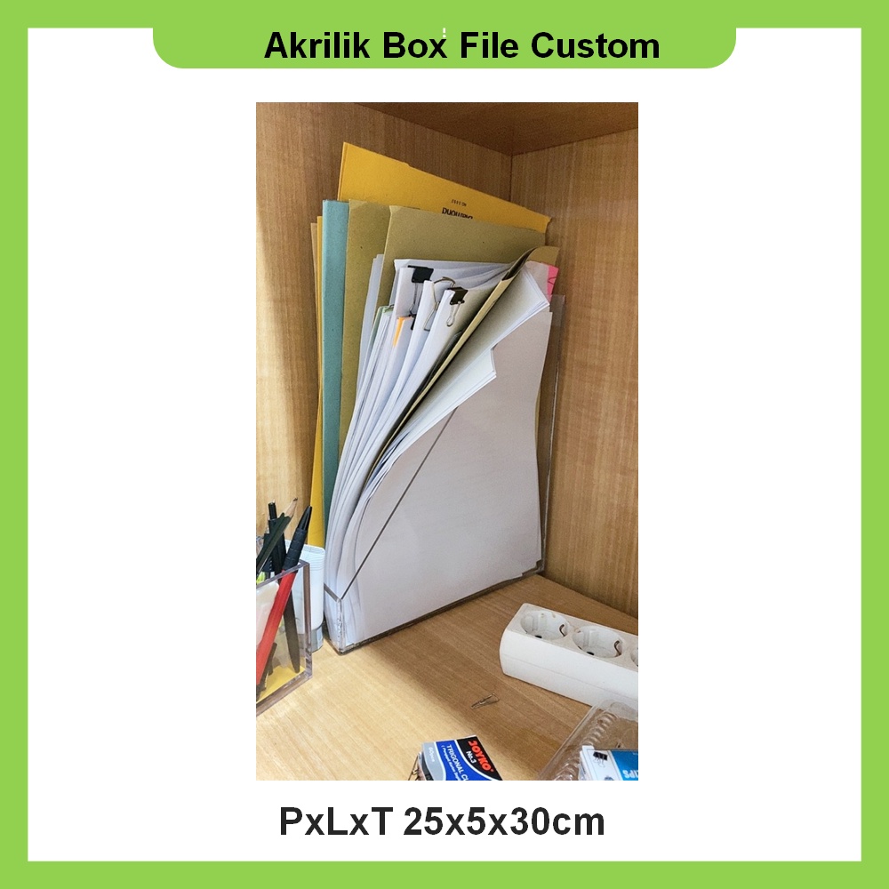 Akrilik Box File Custom PxLxT 25x5x30cm