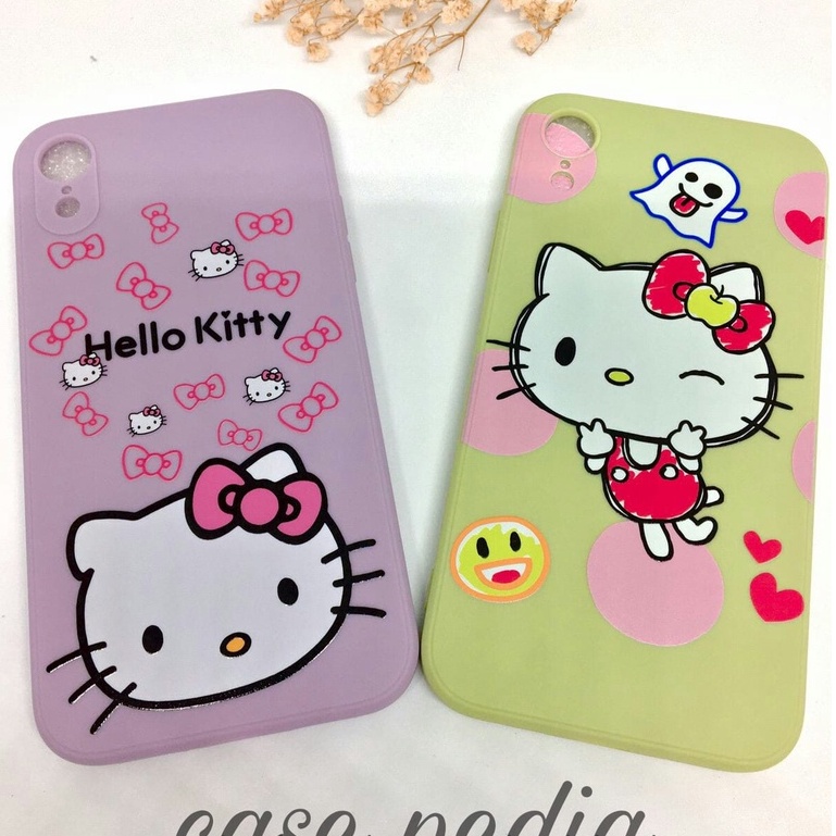 Case Casing iPhone 6 6S 7 8 + Plus SE 2020 11 12 Pro Max X XR XS Max Hello Kitty purple|green