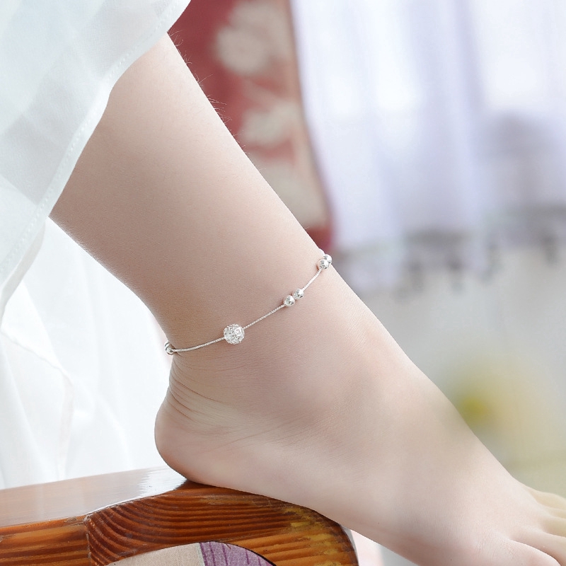 Fashion Aksesoris S925 Sterling Silver Gelang Bentuk Desain Kepribadian Sederhana Rantai Kaki Serbaguna