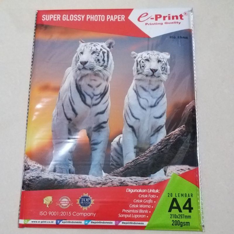 

Kertas Foto e-Print Glossy Paper Aluminium Pack 200 gsm