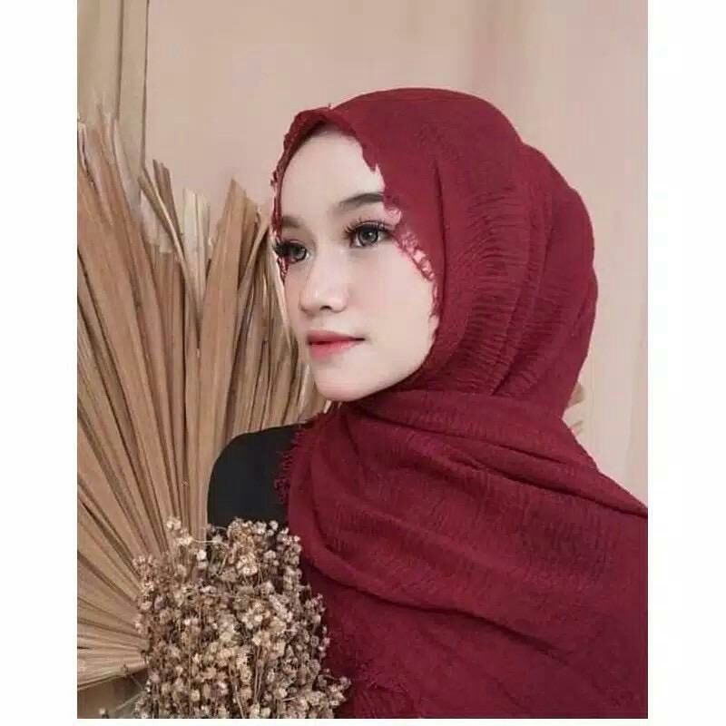 [COD] Pashmina Crinkle / Hijab Pashmina Murah / Jilbab Crinkle