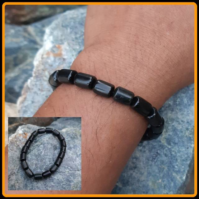 Promo Gelang Natural Black Jade Tabung 7mm Super Terapi