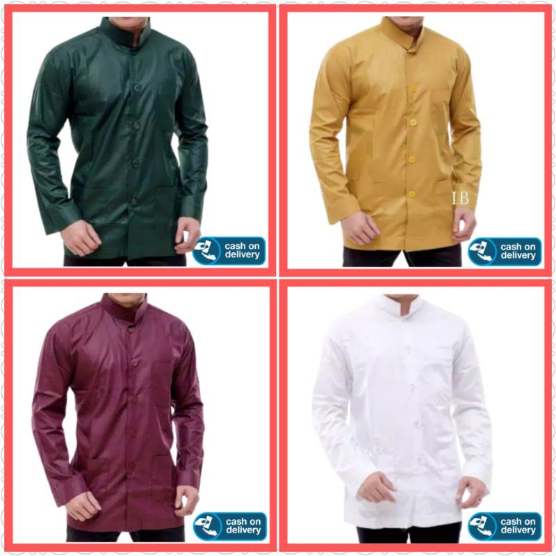 Baju koko haibah model ammu lengan panjang pria dewasa