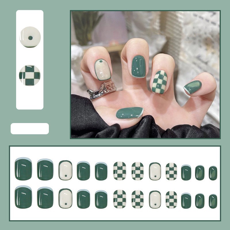 Kuku Palsu Fake Nail 24 Pcs Kemasan Strip Kuku Palsu Baru Fake Nails Kuku Palsu 3d Kuku Palsu Polos French Manicure-T102