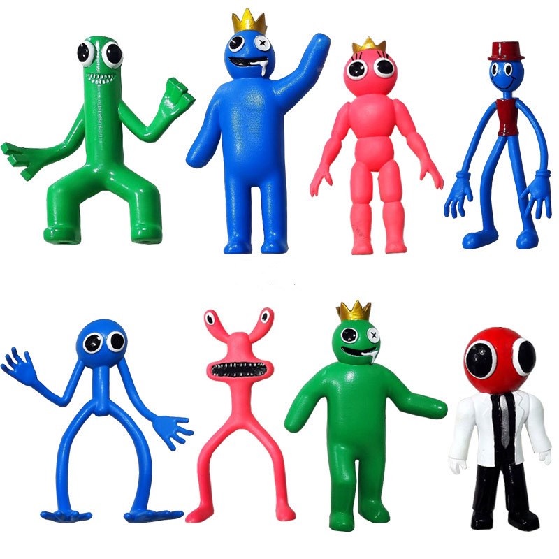 Rainbow Friends 8PCS / Set Mainan Boneka Kartun Monster Biru Untuk Hadiah Ulang Tahun Anak