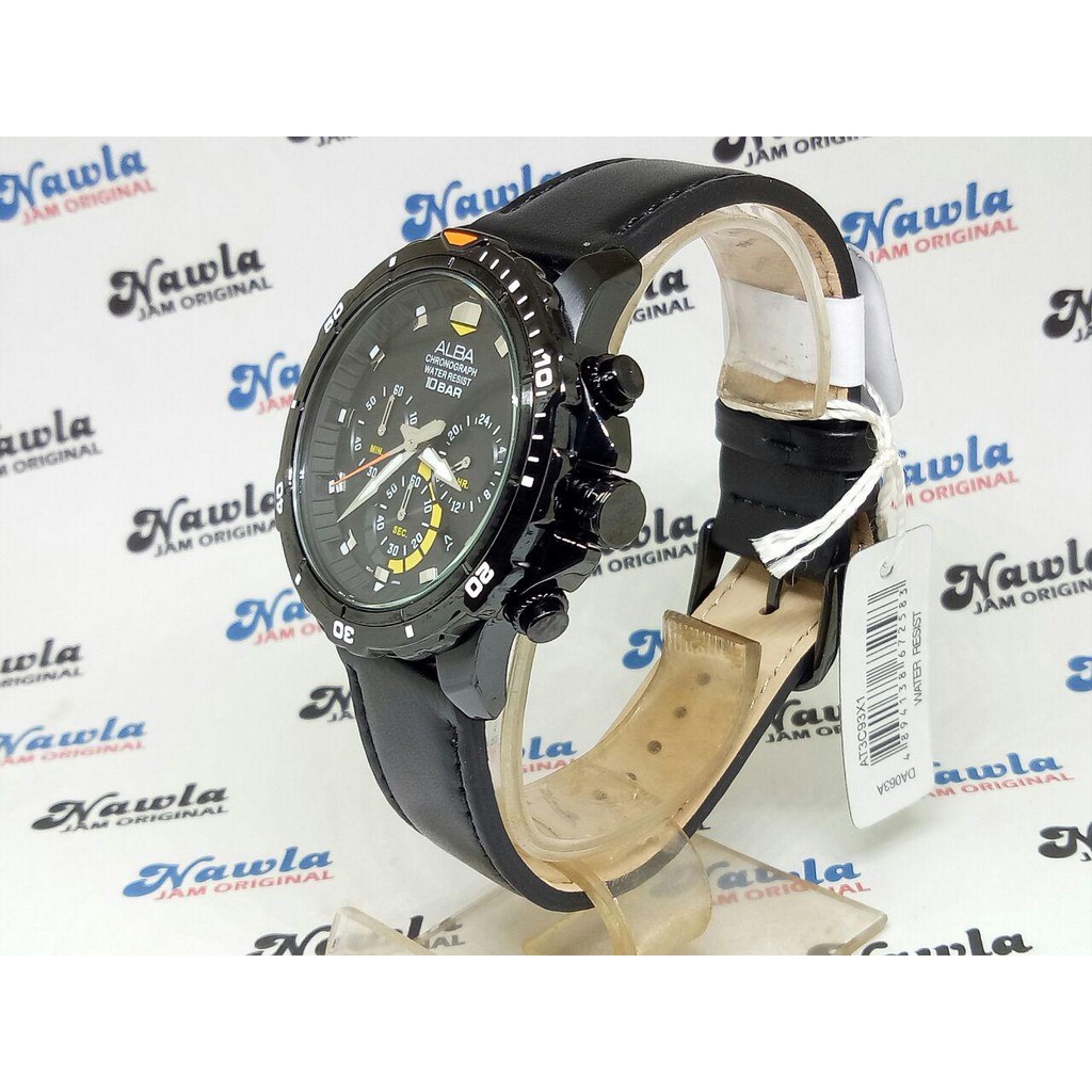 Alba Quartz AT3C93X1 Chronograph Black Dial - Jam Tangan Pria AT3C93