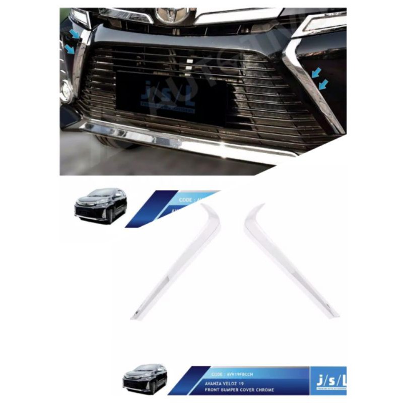 list bumper depan avanza veloz 2019 chrome jsl