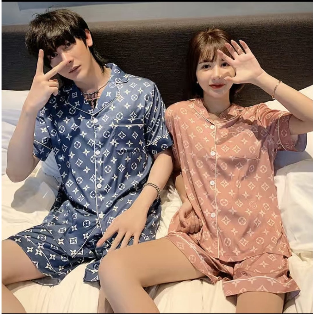 piyama satin couple hotpant import