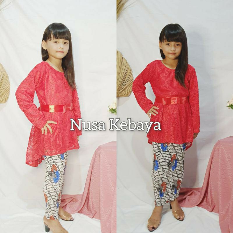 Setelan Kebaya Anak Untuk Kartinian / Baju Anak / Kebaya Brokat Anak Perempuan