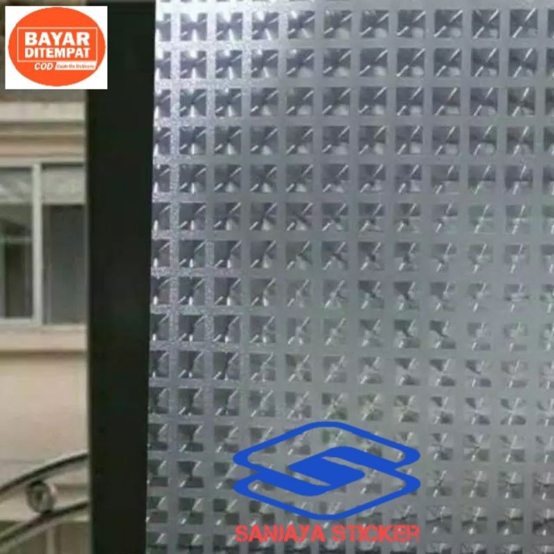Sticker kaca Stiker kaca sanblas motif 3D Stiker kaca jendela