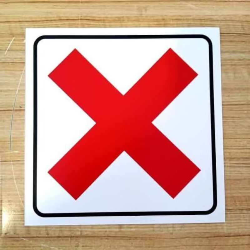 

stiker tanda silang stiker jaga jarak stiker sign uk 10×10 cm