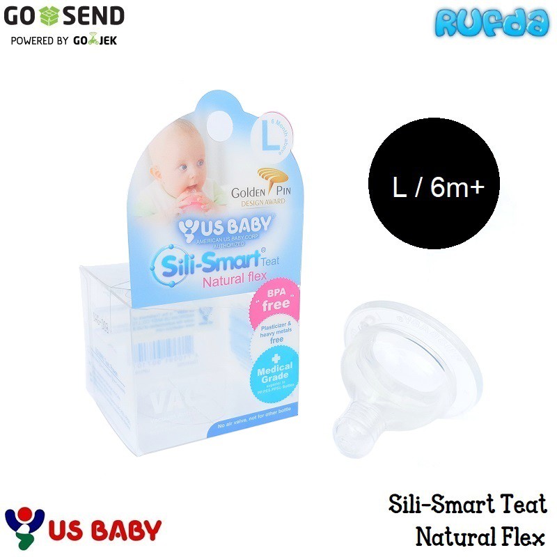 UsBaby Sili-Smart Teat 6m (L) Natural Flex Nipple Sili Smart