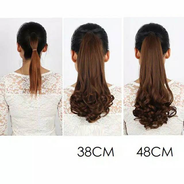 Hair clip poni pony tail ponitail korea curly tali 30cm / 38cm / 48cm / 58cm