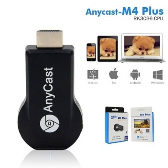 AnyCast M4 Plus Portable WiFi Miracast Dongle Receiver Airplay HDMI