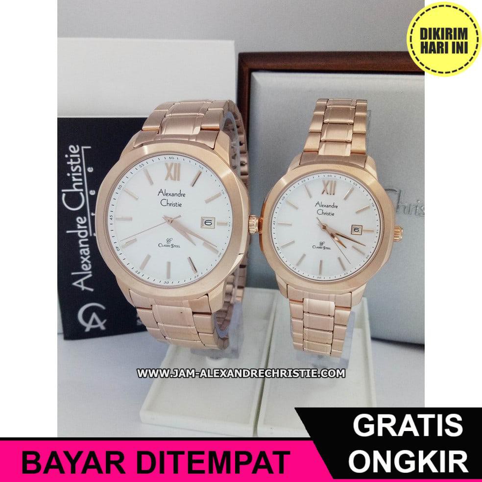 (BAYAR DITEMPAT) OE4314 JAM TANGAN PASANGAN ALEXANDRE CHRISTIE ORIGINAL AC 8619 MD LD FRG