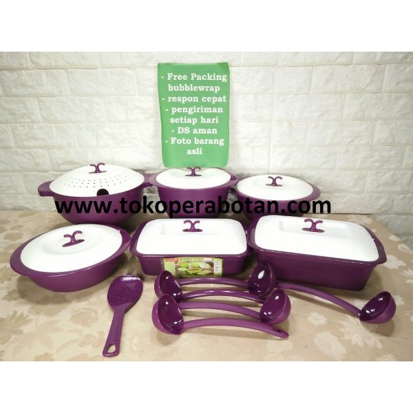 Asvita Emerald Family Set 6pcs - Alat Saji Asvita Emerald - Prasmanan
