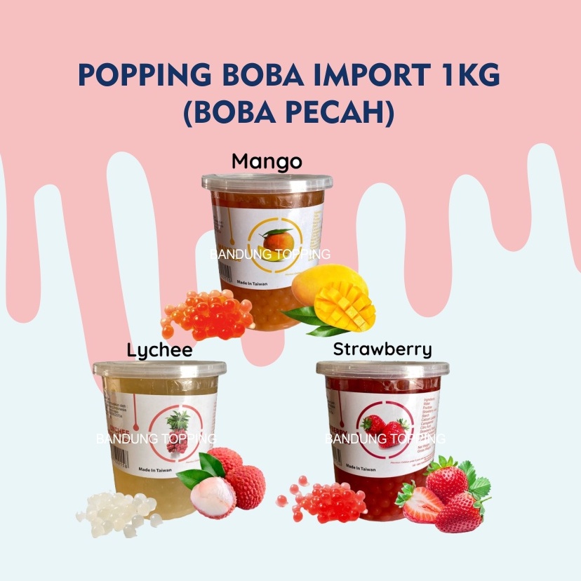 Popping boba topping minuman terlaris kemasan 1kg