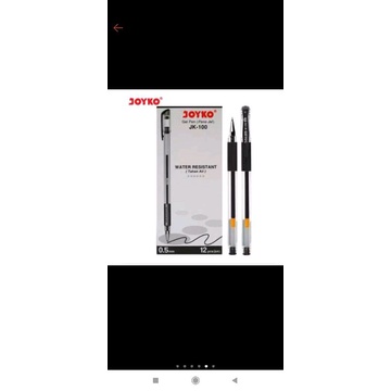 

12pc) Gel Pen Pulpen Pena Joyko JK-100 Black 0.5 mm/pen Joyko