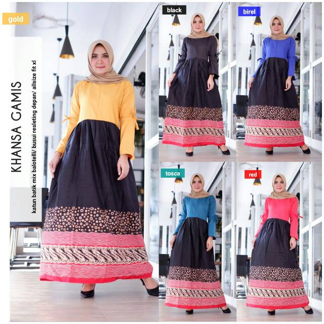 KHANZA GAMIS SYARI MURAH GAMIS TENUN HITS DRESS MAXI WANITA DRESS BATIK SOLONAN DRESS MUSLIM