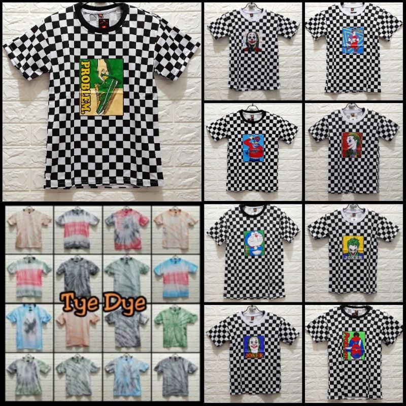 Kaos Baju  Kotak Catur Anak  Anak  Anak  Remaja  Tshirt Tye Die Tie Dye 5 6 7 8 9 10 11 12 13 14  15 