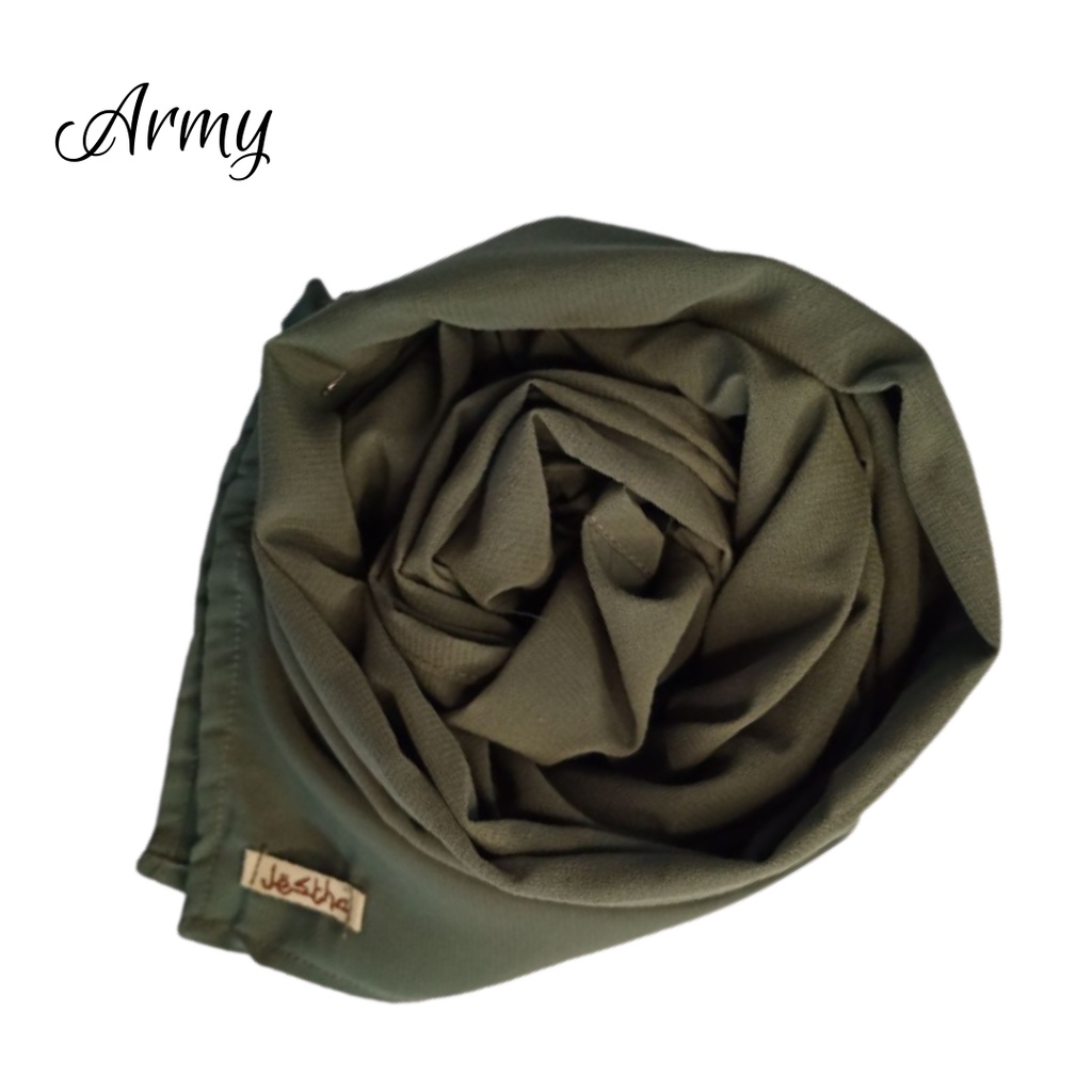 pasmina Wolfis Ukuran Panjang 200x75cm Jilbab Hijab Kerudung Pashmina jumbo premium-ARMY