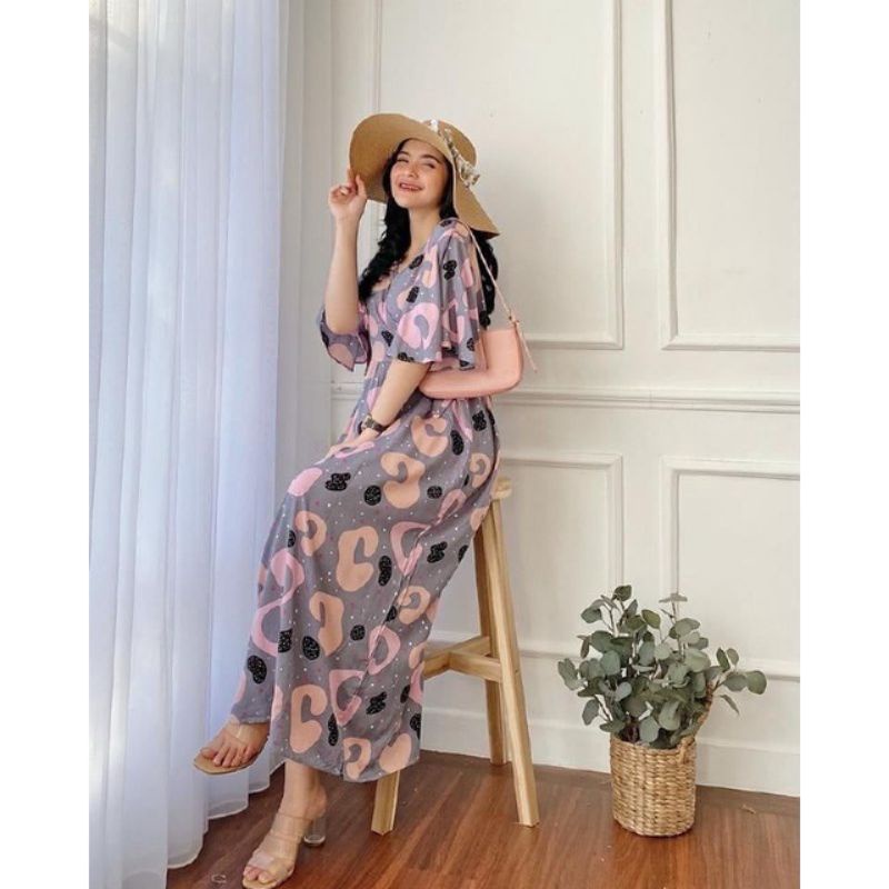 Daster Jumbo Model Kimono Busui Tali Samping Kekinian BEST Seller Kareen Dress