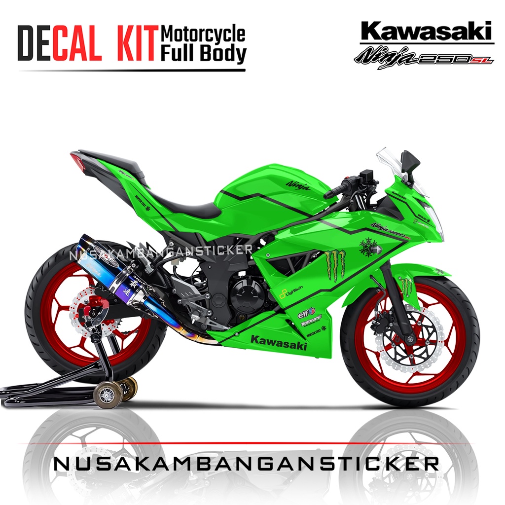 Stiker Ninja 250 SL Mono Winter Test Hijau