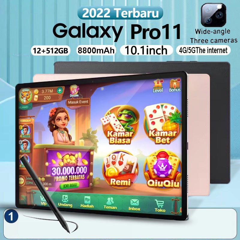 5th Gen Tablet Android【Hot Sale】HP Tablet Murah asli 5G Baru Asal【 Bisa COD+Free Delivery + dikirim 24 jam】Tablet Android Pro11 Tab 10.1inch windows RAM 12GB + 512GB ROM Resmi Tablet Pembelajaran Tablet Android laris manis SIM+WIFI Tablet PC 500 ribuan